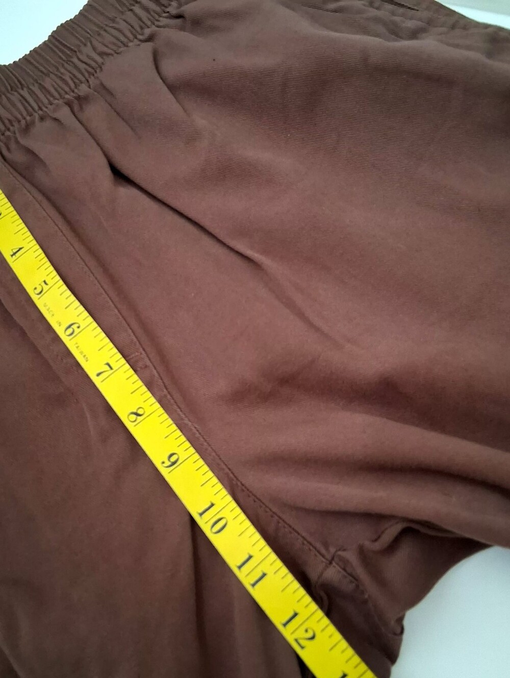 BASIC EDITIONS Brown Straight-Leg Elastic Waist Pant Size Large - Picture 5 of 10